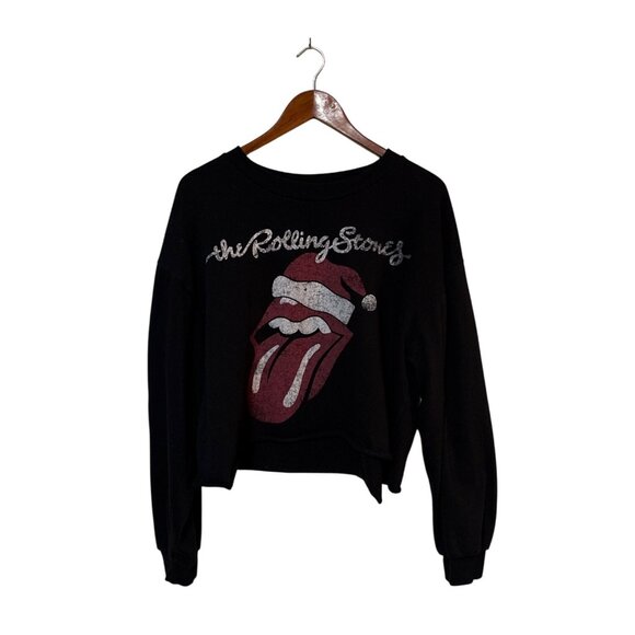 Santa HatThe Rolling Stones Black Cropped Sweatshirt XXL - Picture 1 of 5